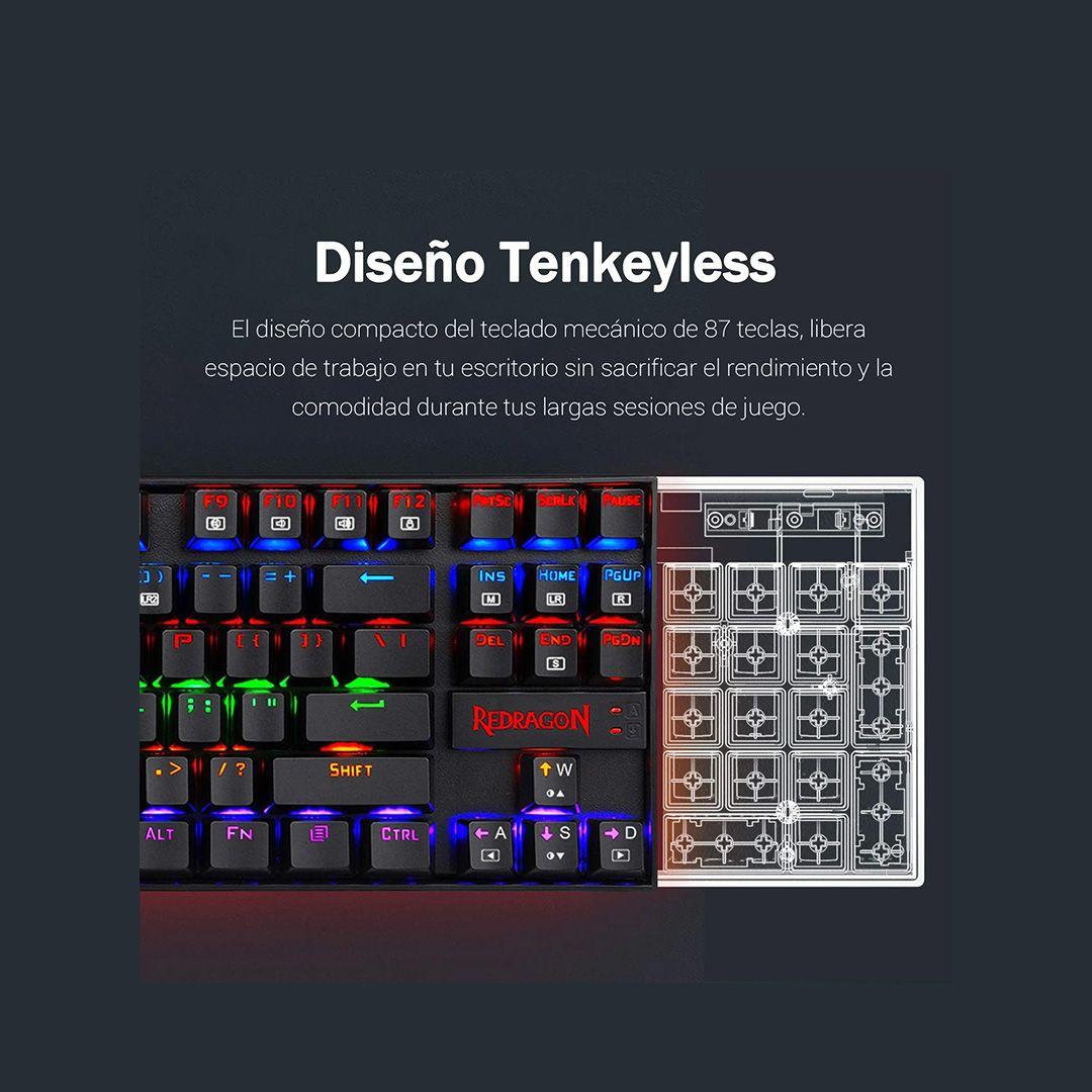 Teclado gamer Redragon Kumara K552 Red español negro rainbow-3