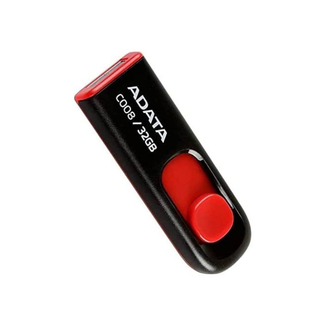 Pendrive ADATA C008, 32 GB, Negro Rojo-2