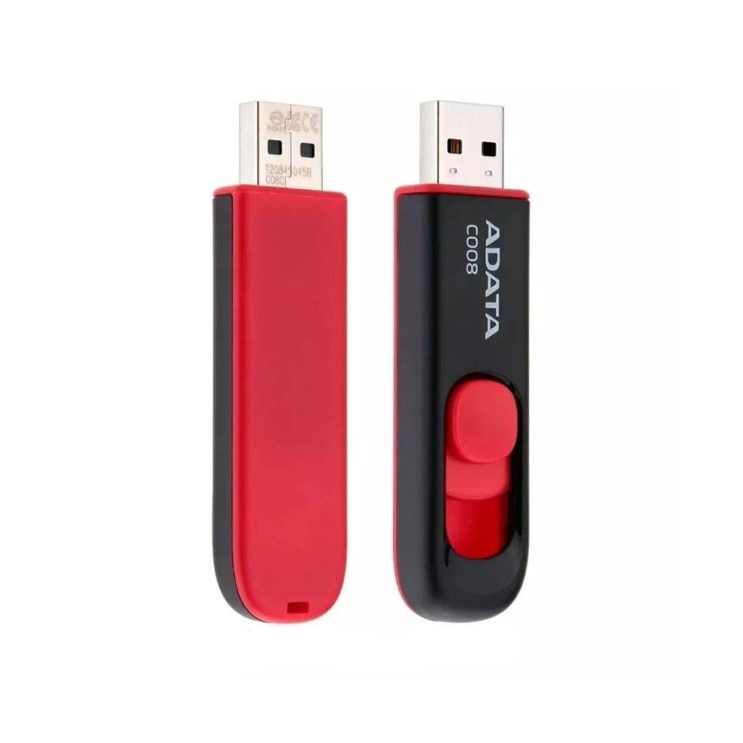 Pendrive ADATA C008, 32 GB, Negro Rojo-3