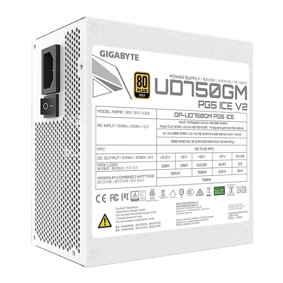 Fuente de Poder Gigabyte GP-UD750GM PG5 ICE 750W 80+ Gold-5