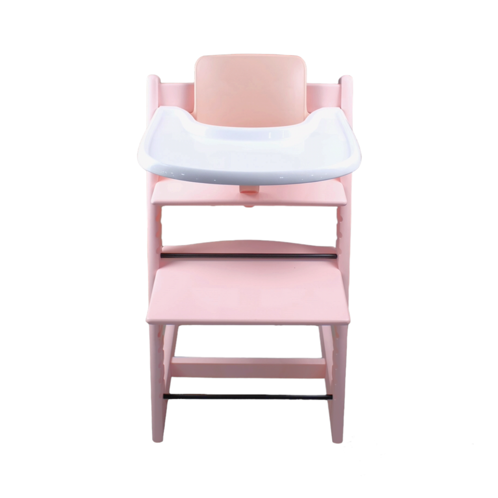 Silla Comedor P Bebes Estilo Nordico color Rosa + Extras-1