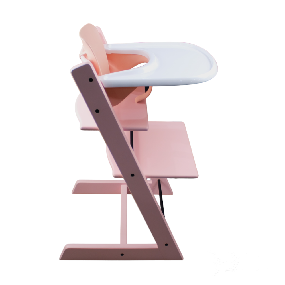 Silla Comedor P Bebes Estilo Nordico color Rosa + Extras-2