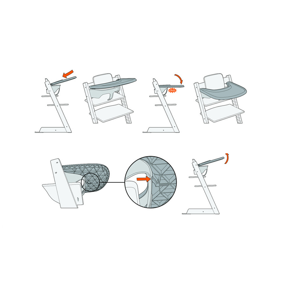 Silla Comedor P Bebes Estilo Nordico color Rosa + Extras-5