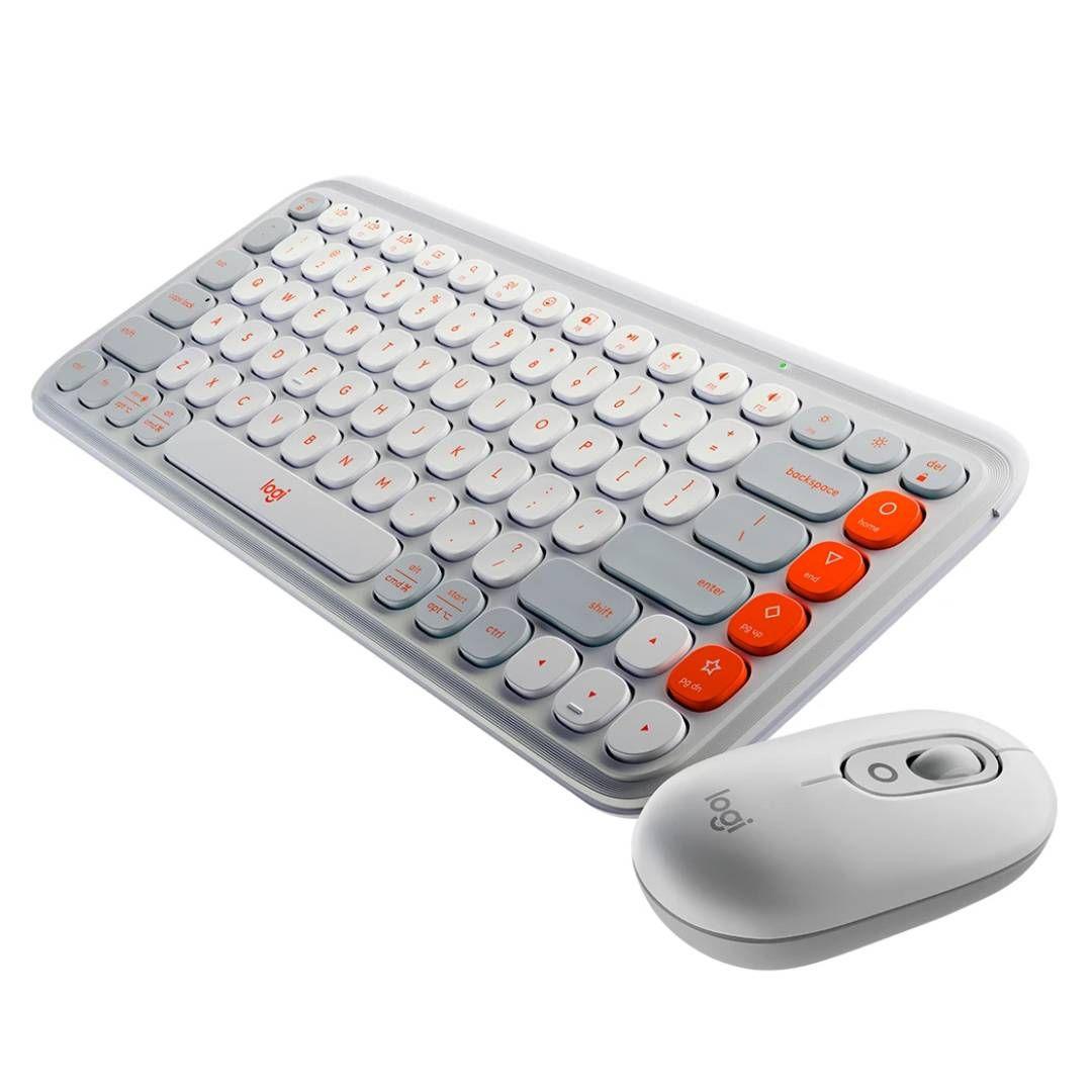 Kit de Teclado y Mouse Inalámbrico Logitech POP Icon Blanco-2