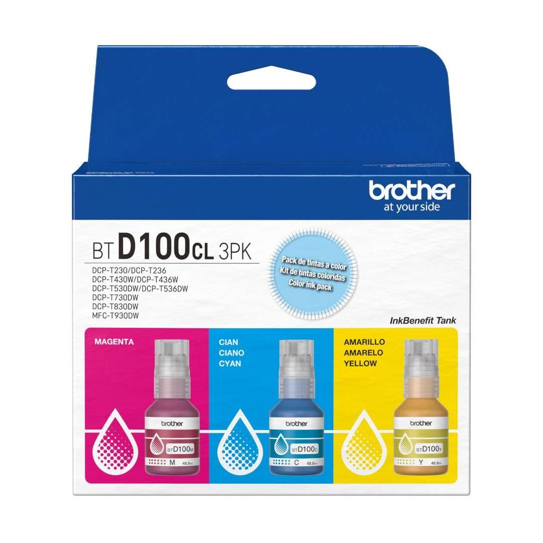 Pack de Tintas Brother BTD100CL 3PK Cyan-Magenta-Yellow-0