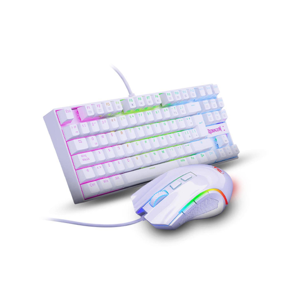 Kit Gamer 2 en 1 Redragon Kumara + Griffin White-1