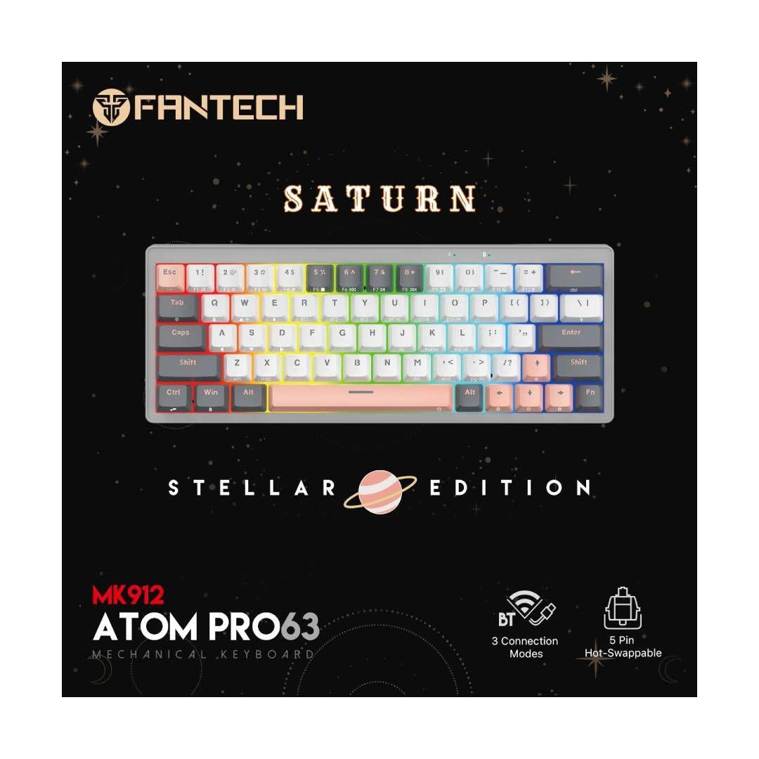 Teclado Fantech ATOM Pro63 MK912 SATURN Grey - Switch Red-3
