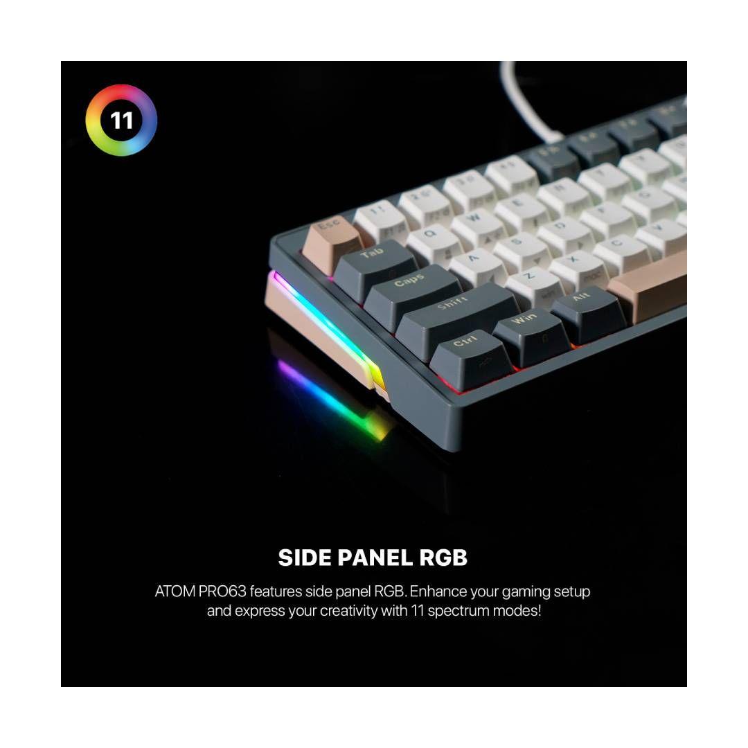 Teclado Fantech ATOM Pro63 MK912 SATURN Grey - Switch Red-4