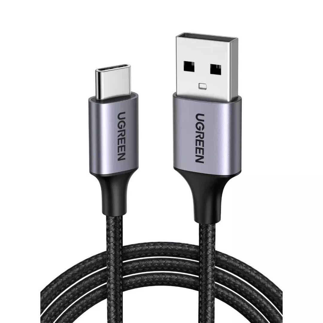 Cable USB-C UGREEN US288 1m Carga Rápida 3A Nylon Negro-0