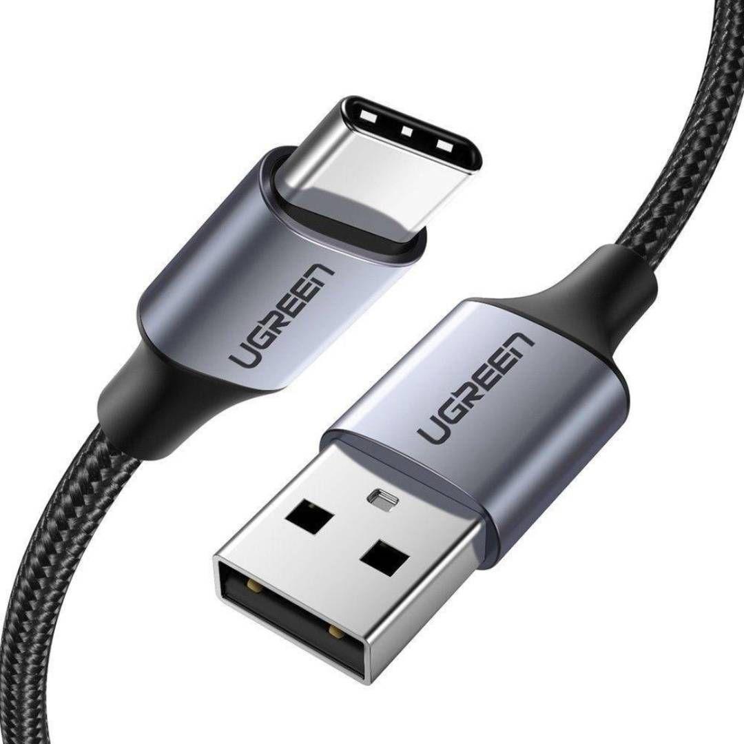 Cable USB-C UGREEN US288 1m Carga Rápida 3A Nylon Negro-2