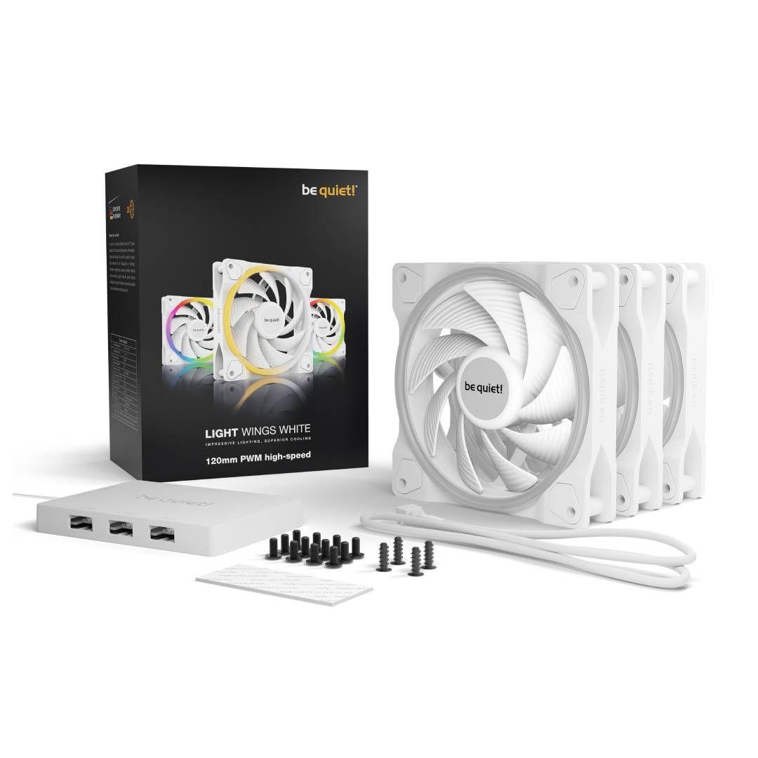 Pack X3 Fans be quiet! LIGHT WINGS 120mm White PWM highspeed-3