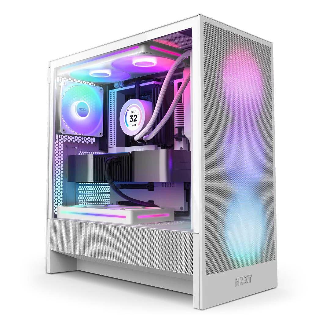 Gabinete NZXT H5 Flow RGB (2024) ATX c/ Fans RGB White-0