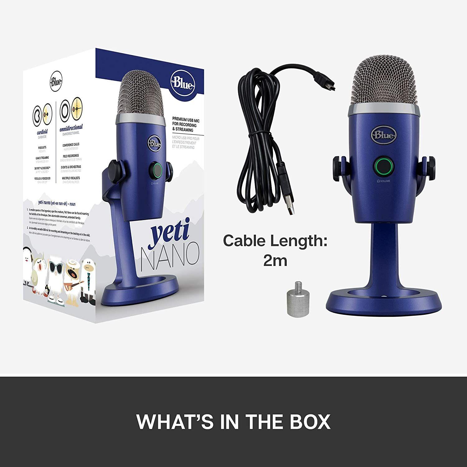 Micrófono Blue Yeti Nano Streaming Podcast Usb Azul-3