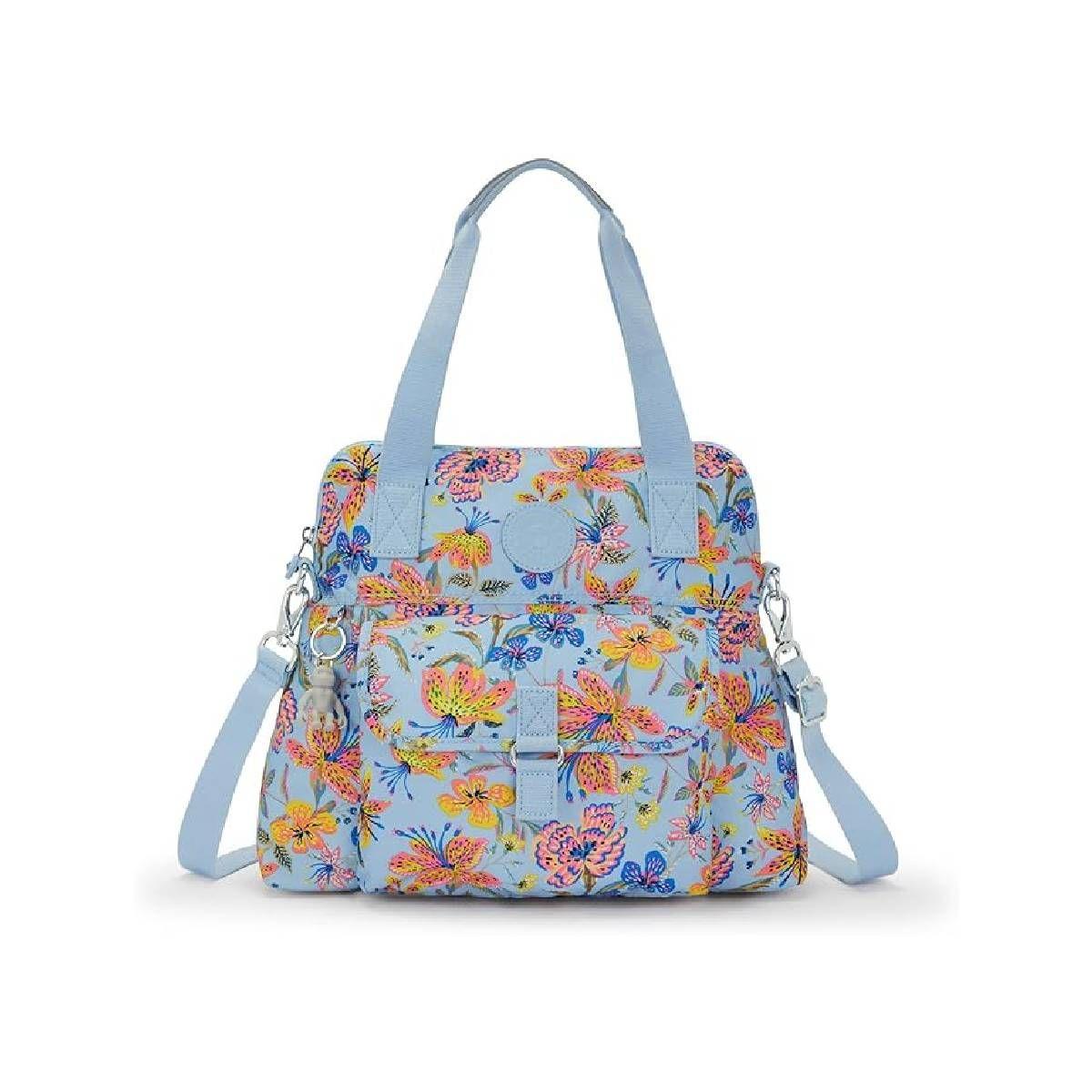 Cartera Kipling Pahneiro Celeste con Flores-0