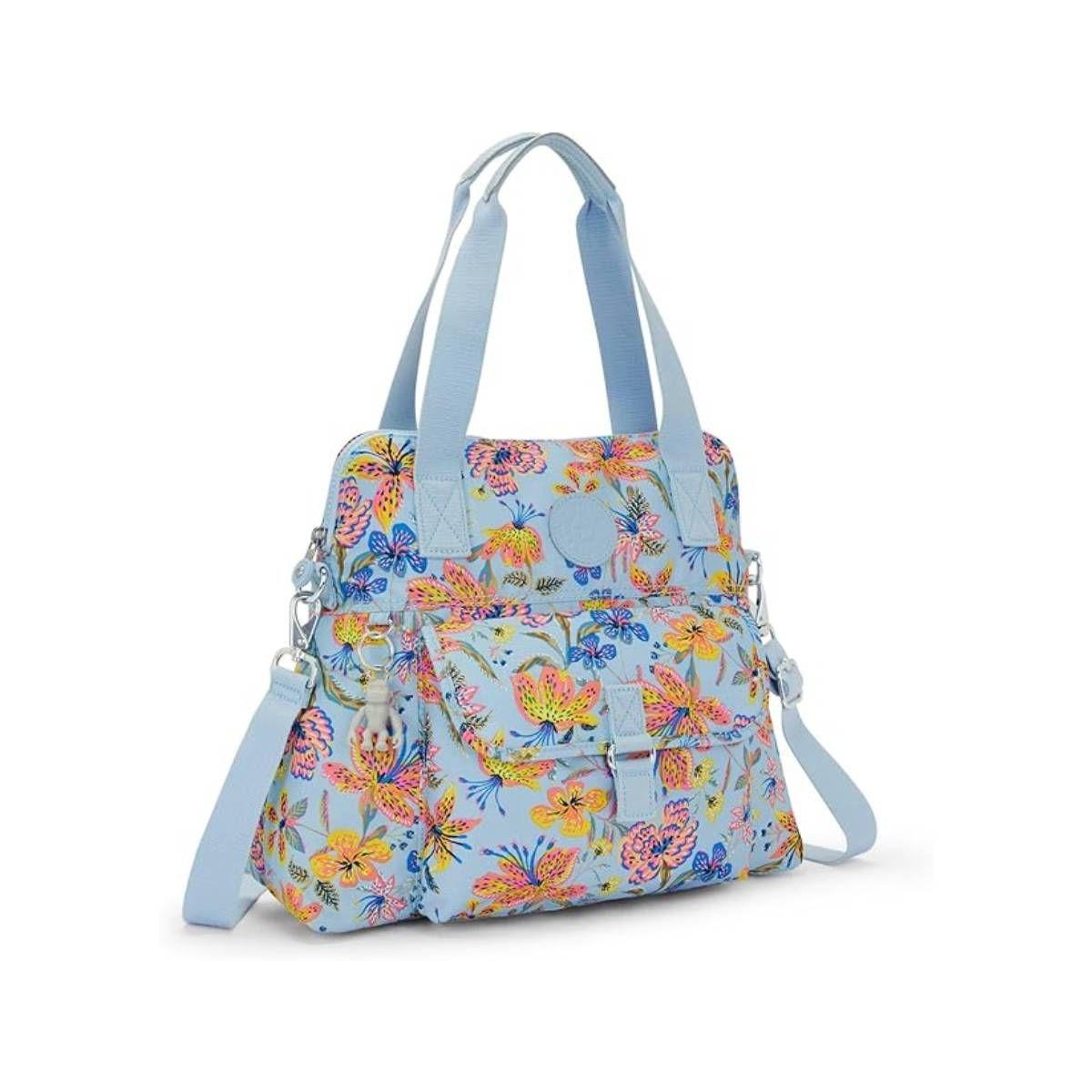 Cartera Kipling Pahneiro Celeste con Flores-1