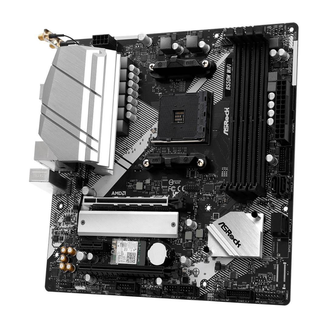 Placa Madre ASRock B550M WiFi AM4 Micro-ATX-3