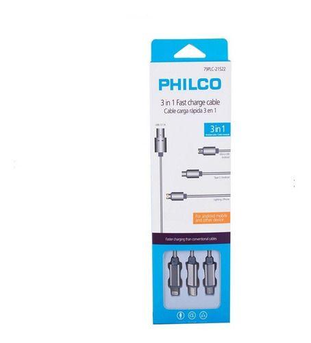 Cable De Carga Rápida 3 En 1-tipo C, Lightning Y Micro Usb-0