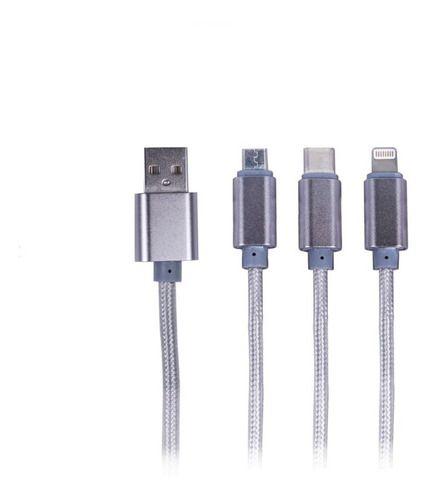 Cable De Carga Rápida 3 En 1-tipo C, Lightning Y Micro Usb-1