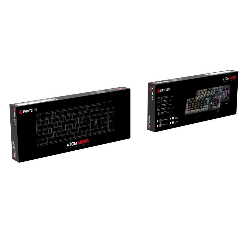 Teclado Gamer Fantech Atom MK886 Black Grey SW Blue-3