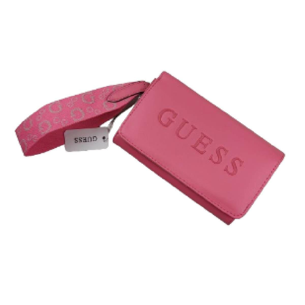 Billetera Guess Rosa Y Asa Con Marca-1