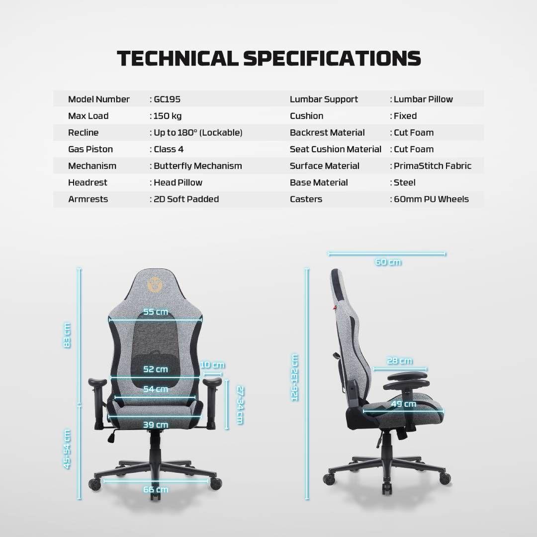 Silla Gamer Fantech GC195 Grey-4