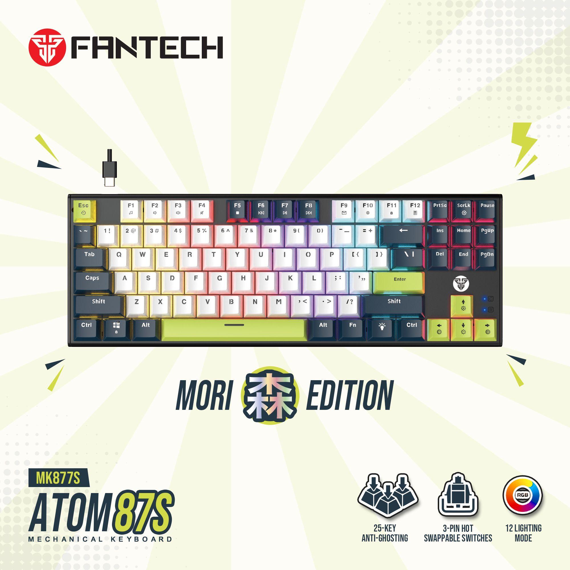 Teclado Fantech MK877s ATOM87s MORI White (Switch Red)-1
