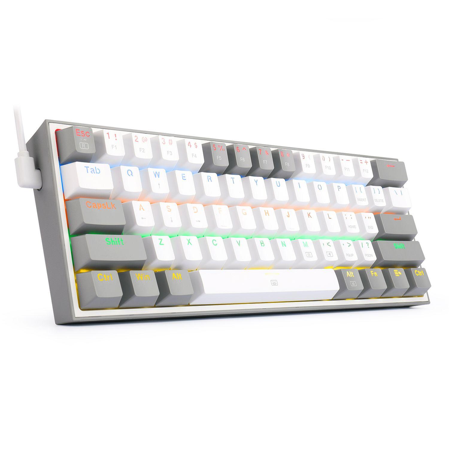 Teclado Gamer Fizz RGB K617-RGB White/Grey-3