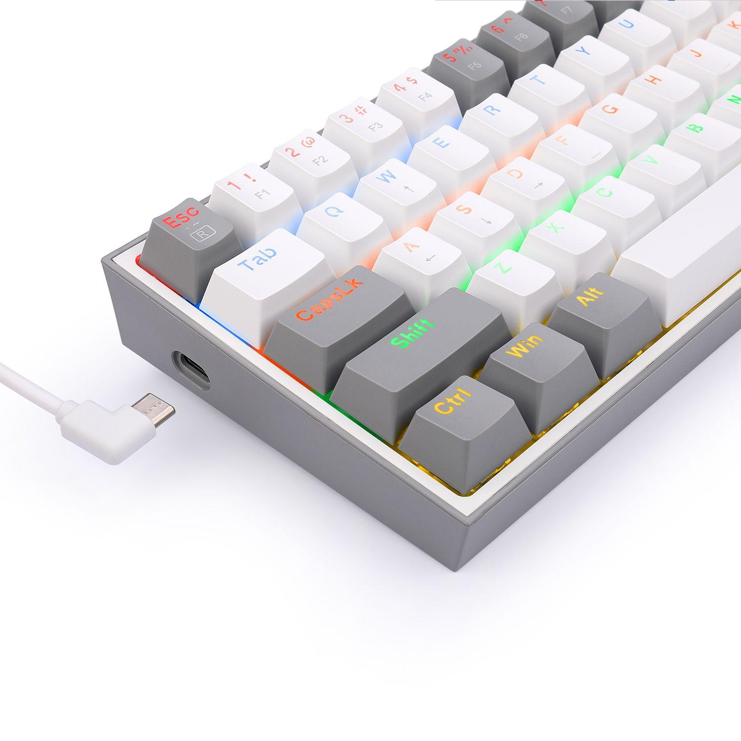 Teclado Gamer Fizz RGB K617-RGB White/Grey-4