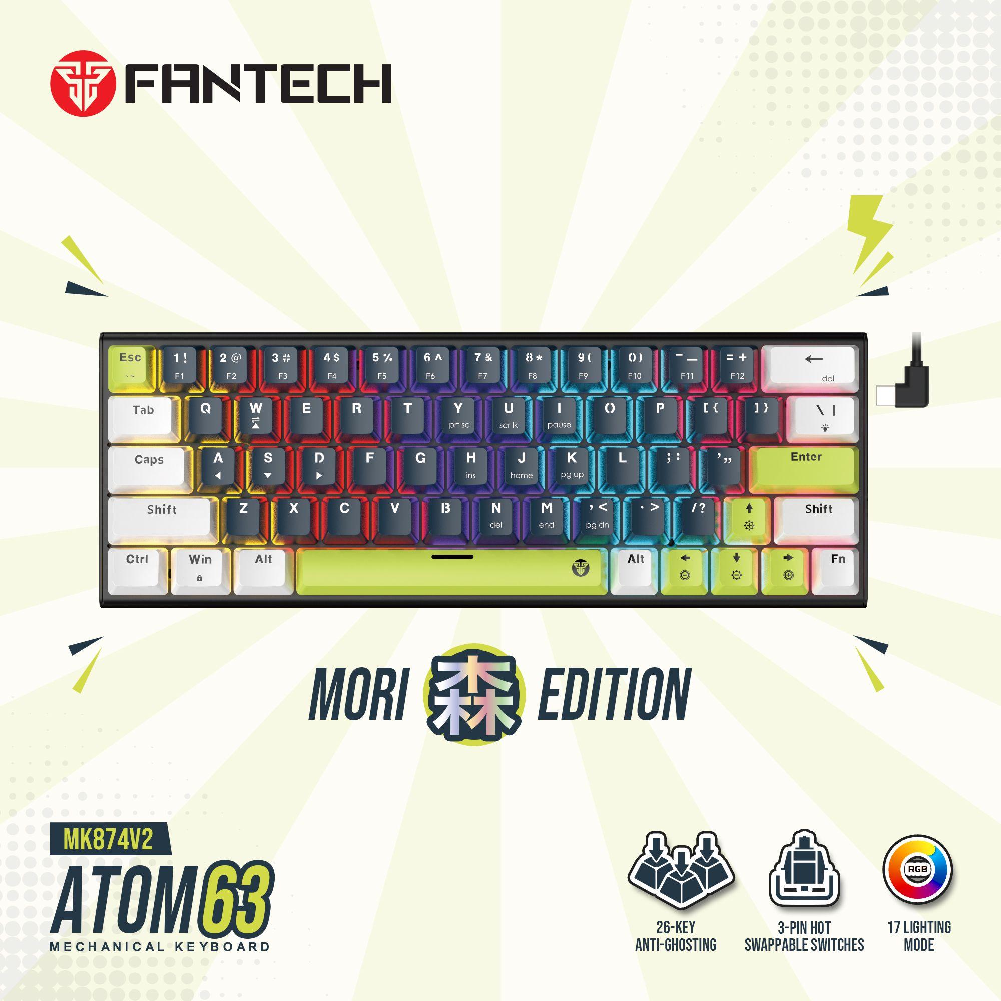 Teclado Fantech MK874V2 ATOM63 MORI Blue (Switch Red)-1