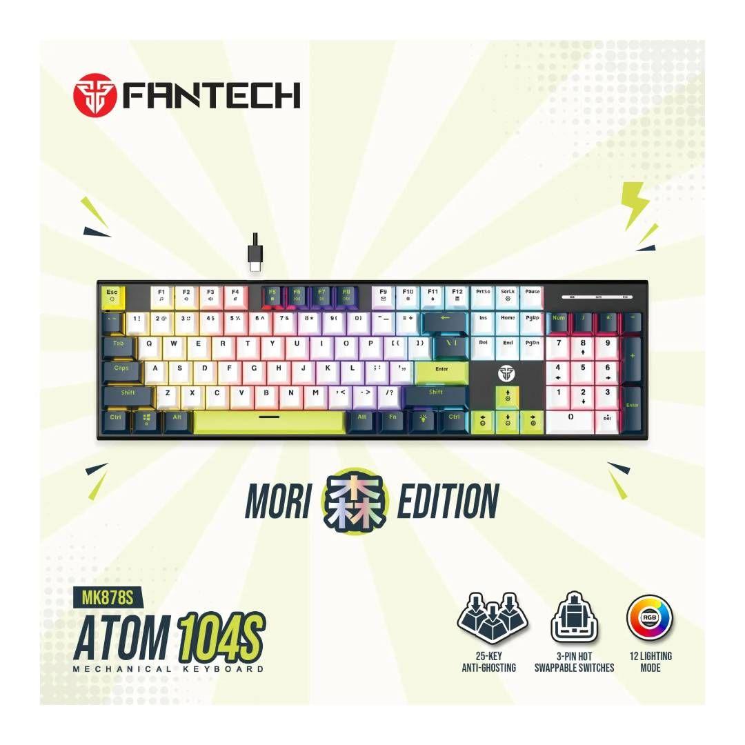 Teclado Fantech MK878s ATOM104S RGB MORI White Switch Taro-2