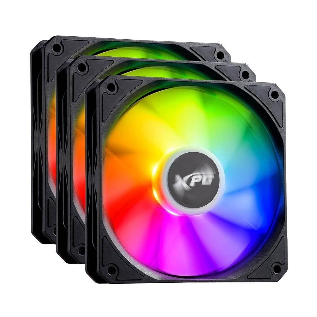 Pack X3 Ventiladores XPG Vento R ARGB 120 Negro-0