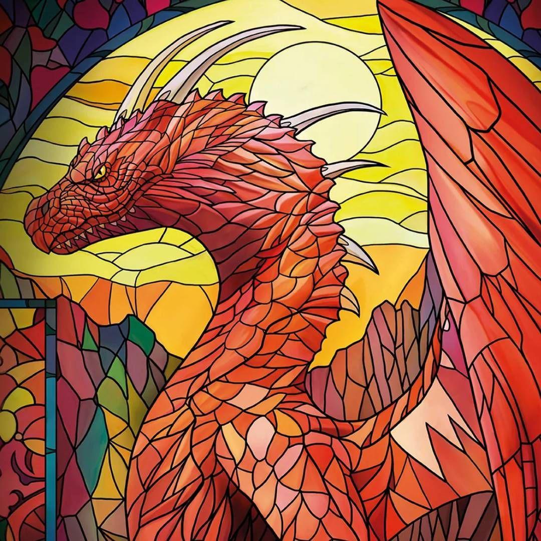 Playmat Topdeck Colección Vitrales - Dragón Rojo-2