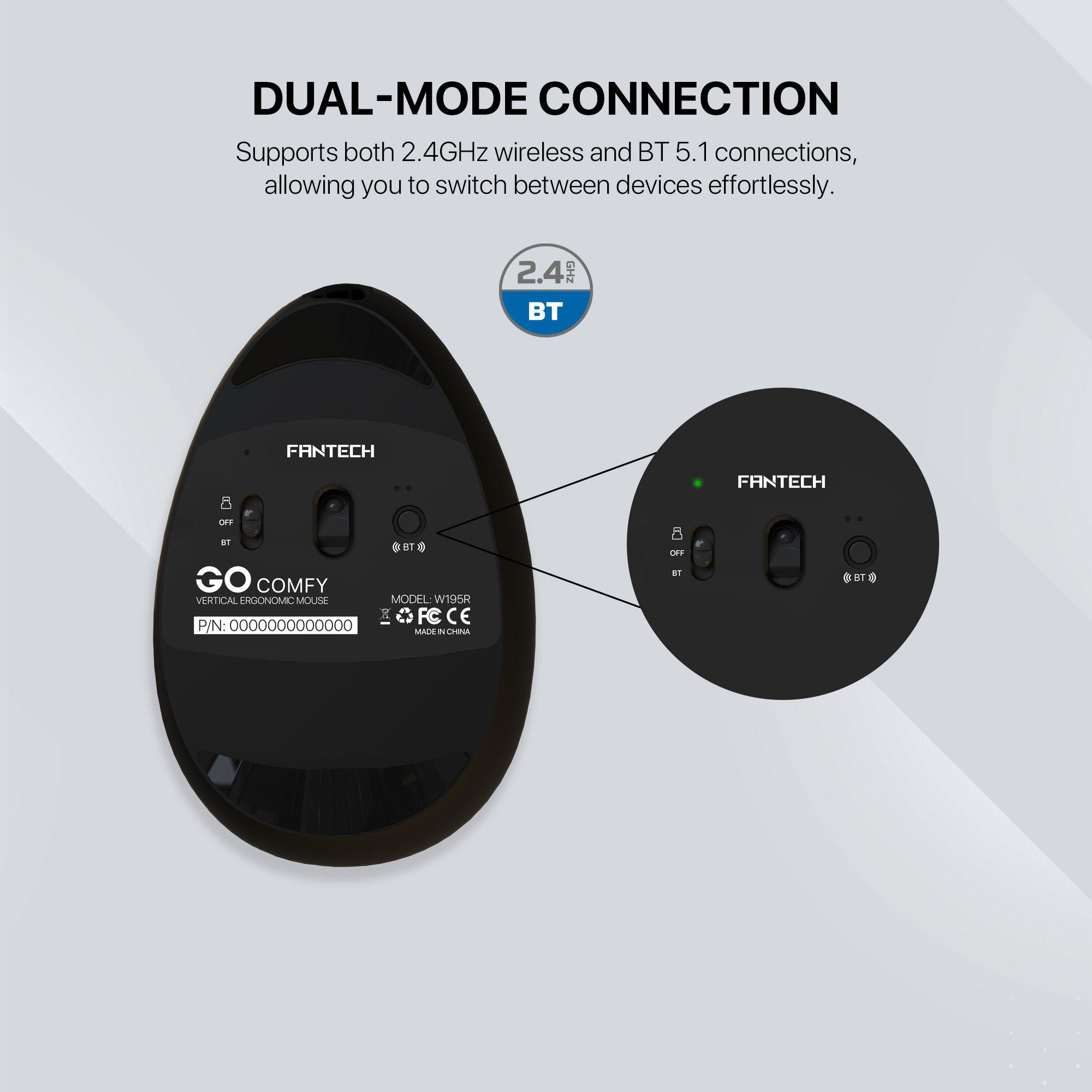 Mouse Fantech W195R GO COMFY Black-5