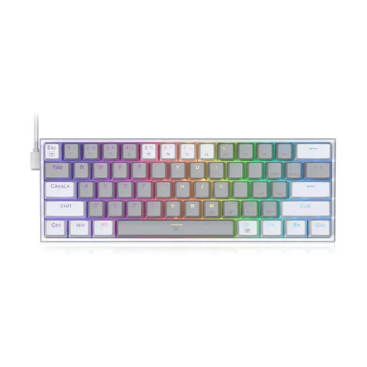 Teclado Redragon Fizz RGB Grey/White - K617-RGB-0