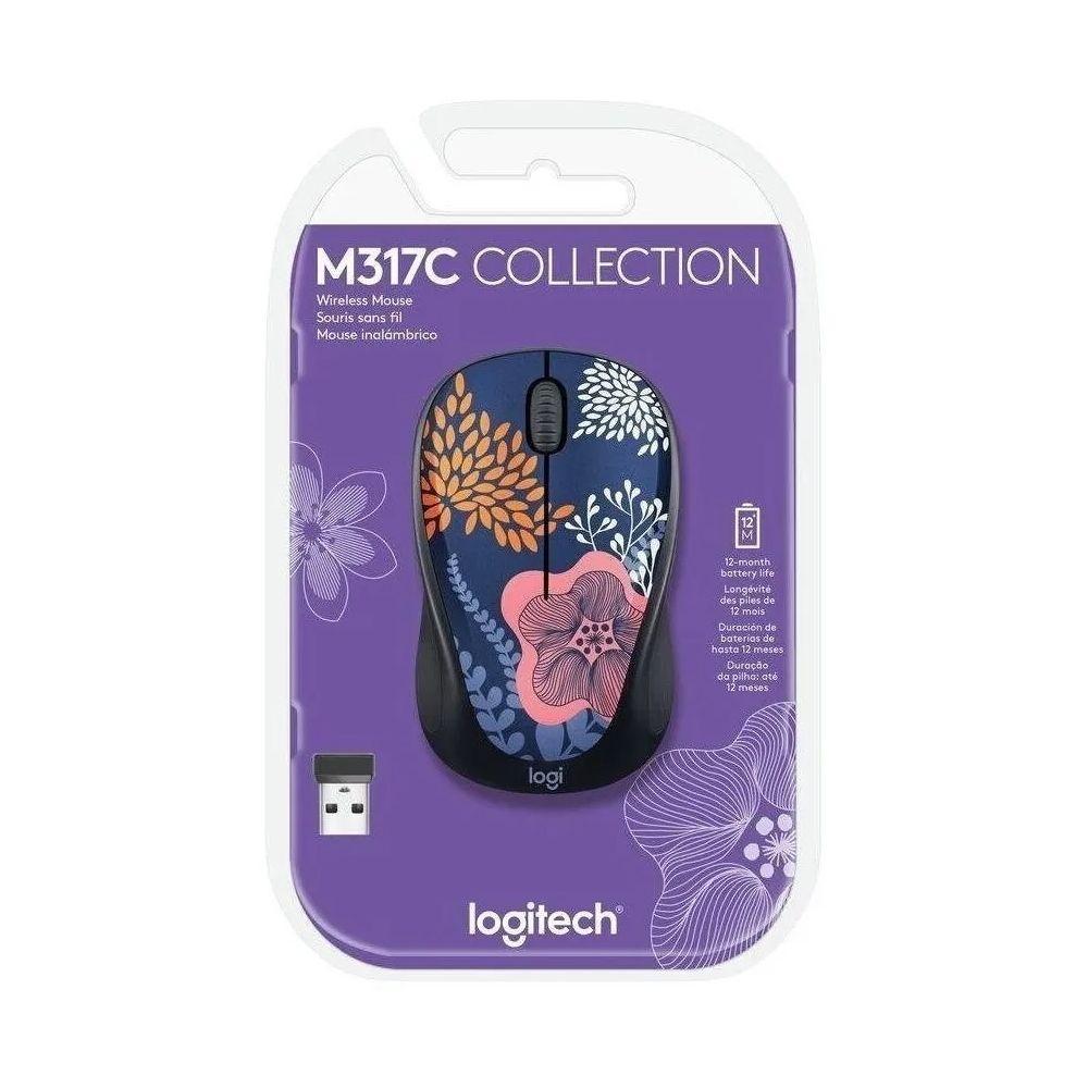 Mouse Logitech Inalambrico M317 Forest Floral Inalambrico-3