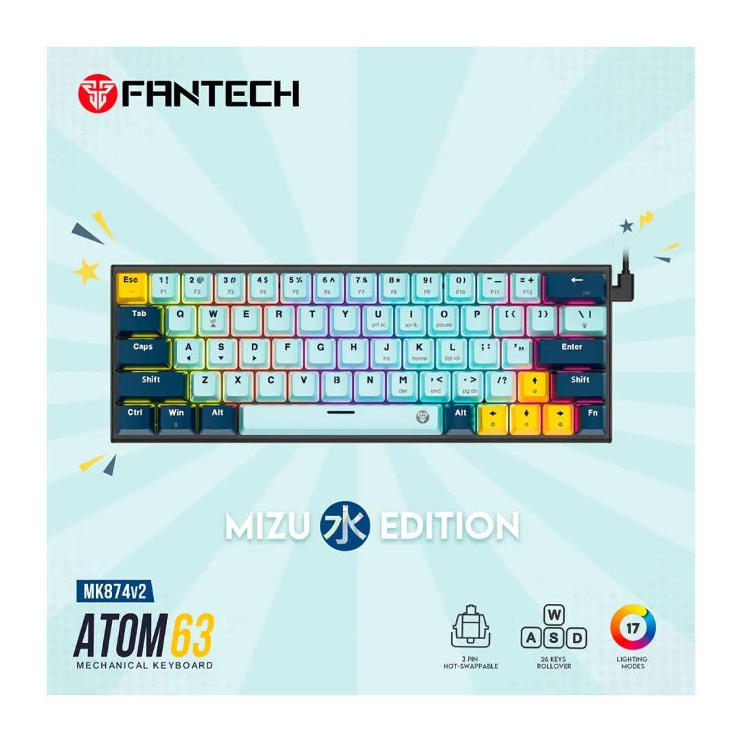 Teclado Fantech MK874V2 ATOM63 MIZU SkyBlue (Switch Rosie)-2