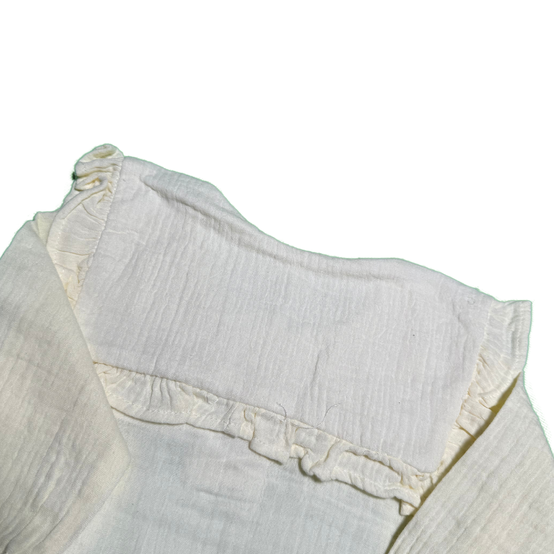 Conjunto algodón orgánico bebés niñas 2PCS 80cm Blanco-2