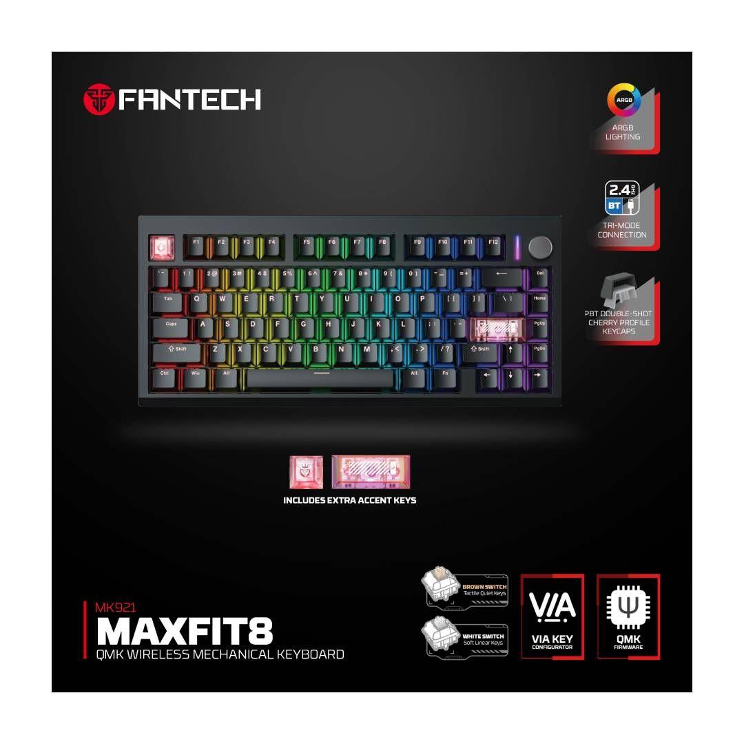 Teclado Inalámbrico Fantech MK921 MAXFIT8 Black Switch Brown-4