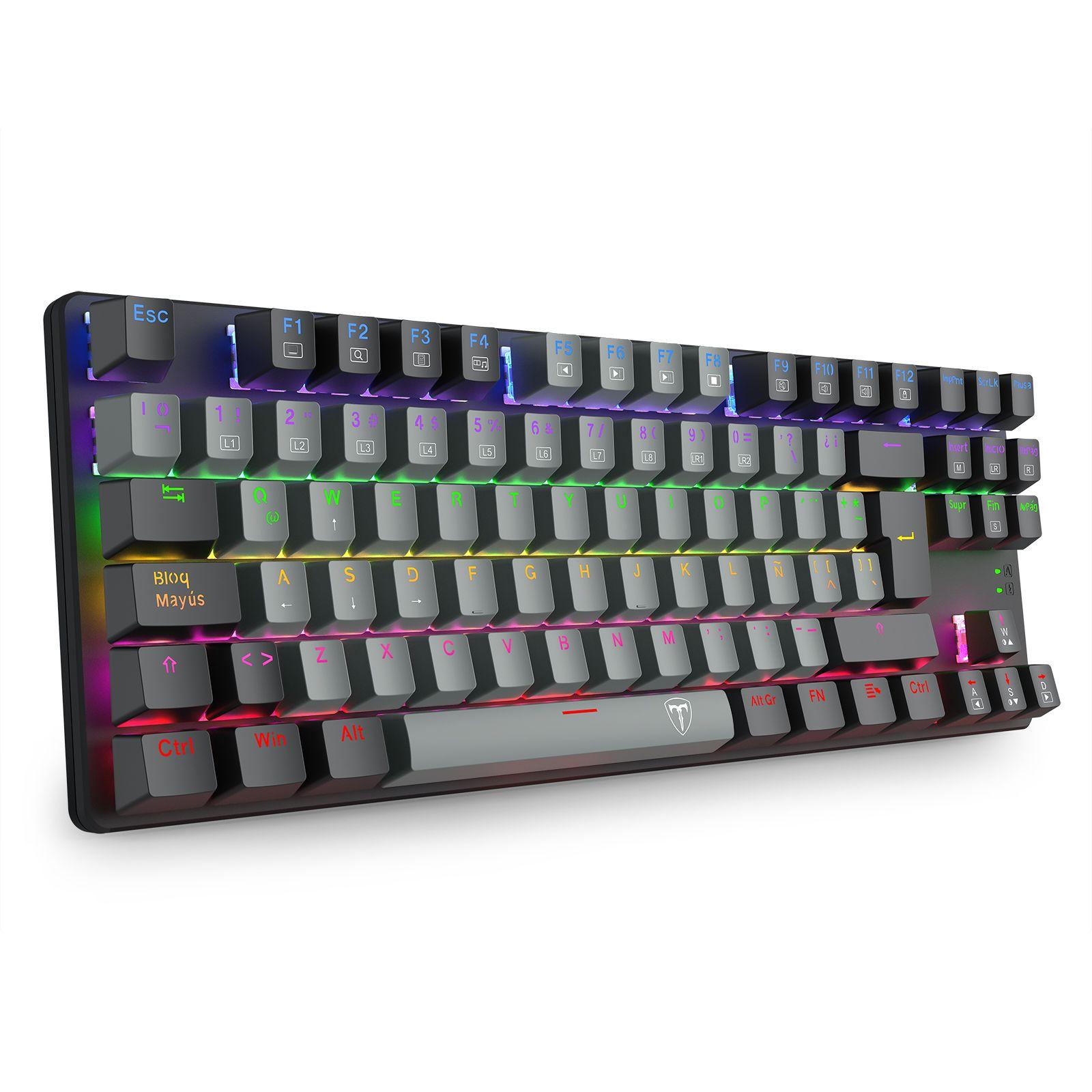 Teclado T-Dagger Bora Rainbow Lite T-TGK313GB-LIT Gris/Negro-3