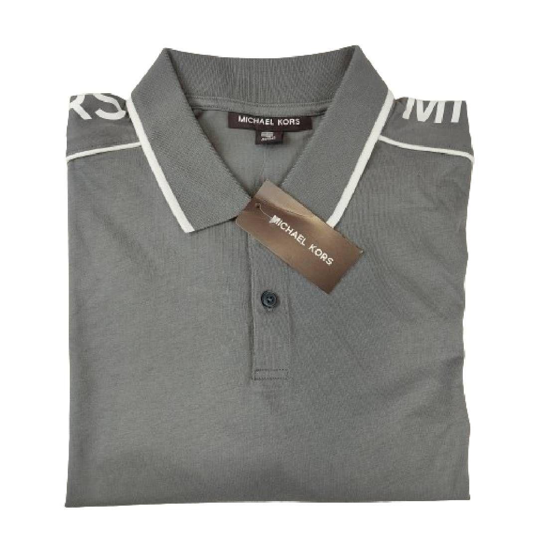 Polera MK Gris Oscuro Con Cuello Linea Blanca Talla M-2