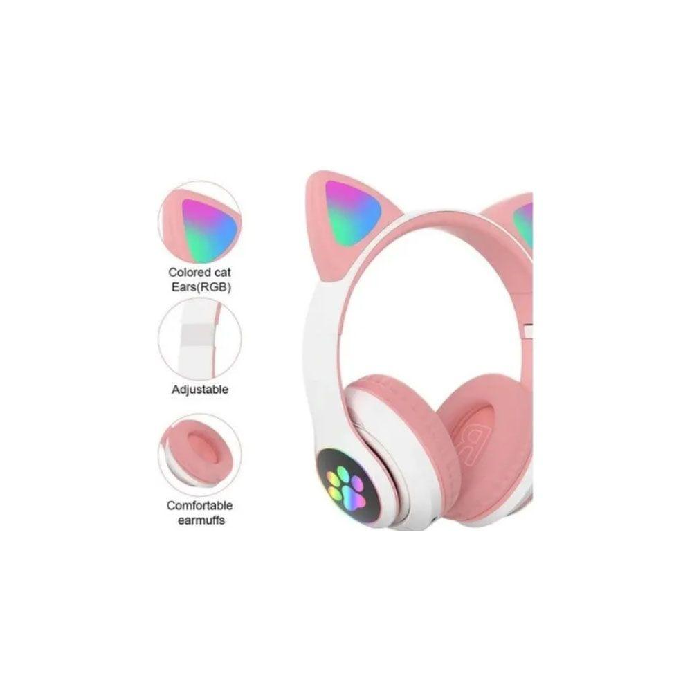 Audifonos Gato Monster cool Kids Bluetooth CAT EARS PINK-1