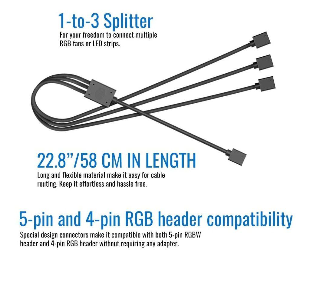 Cable Extensor Cooler Master Split RGB 3 A 1 RGB 5 y 4 Pines-1