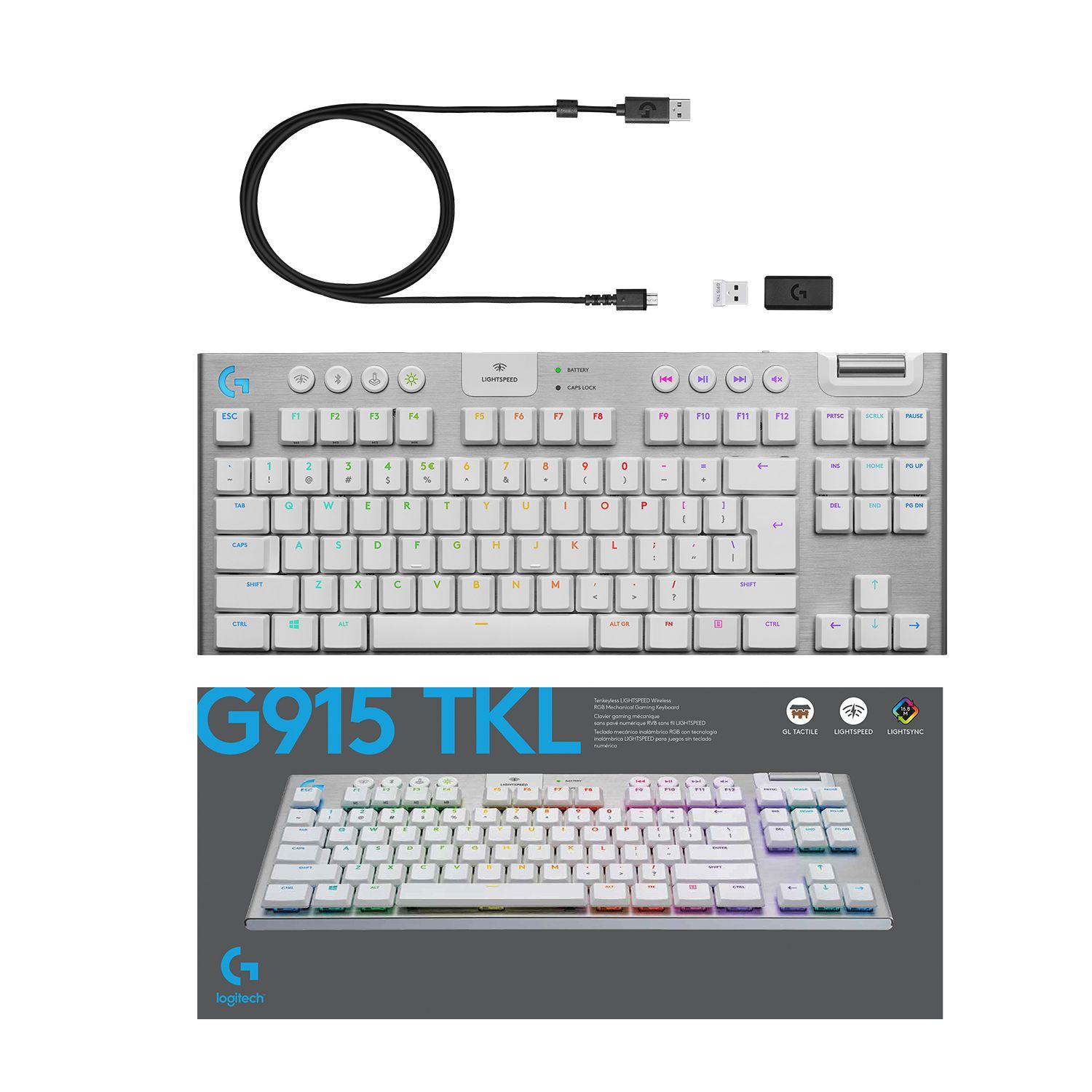 Teclado Gamer Logitech G915 TKL BLANCO RGB mecanico-9