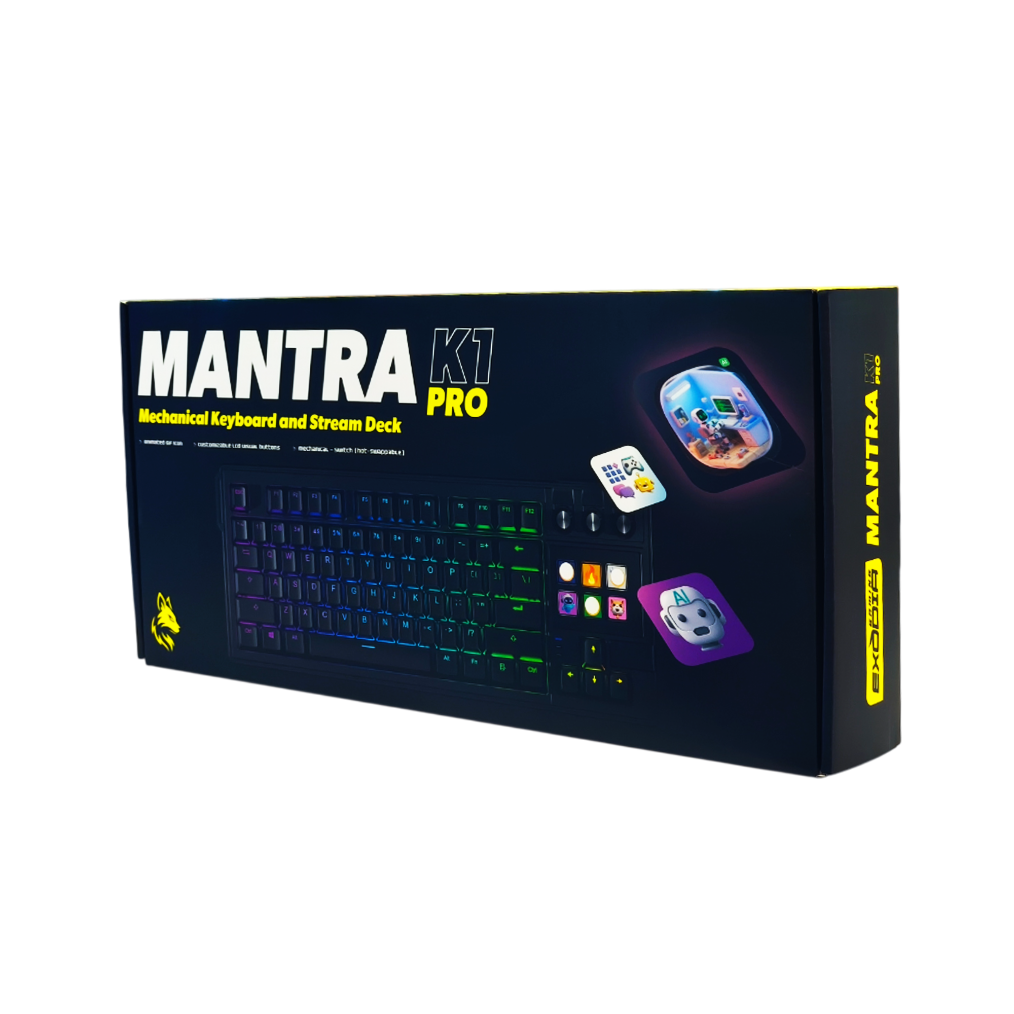Teclado Exodia Mantra K1 con Streamdeck Negro Sw Red RGB-3