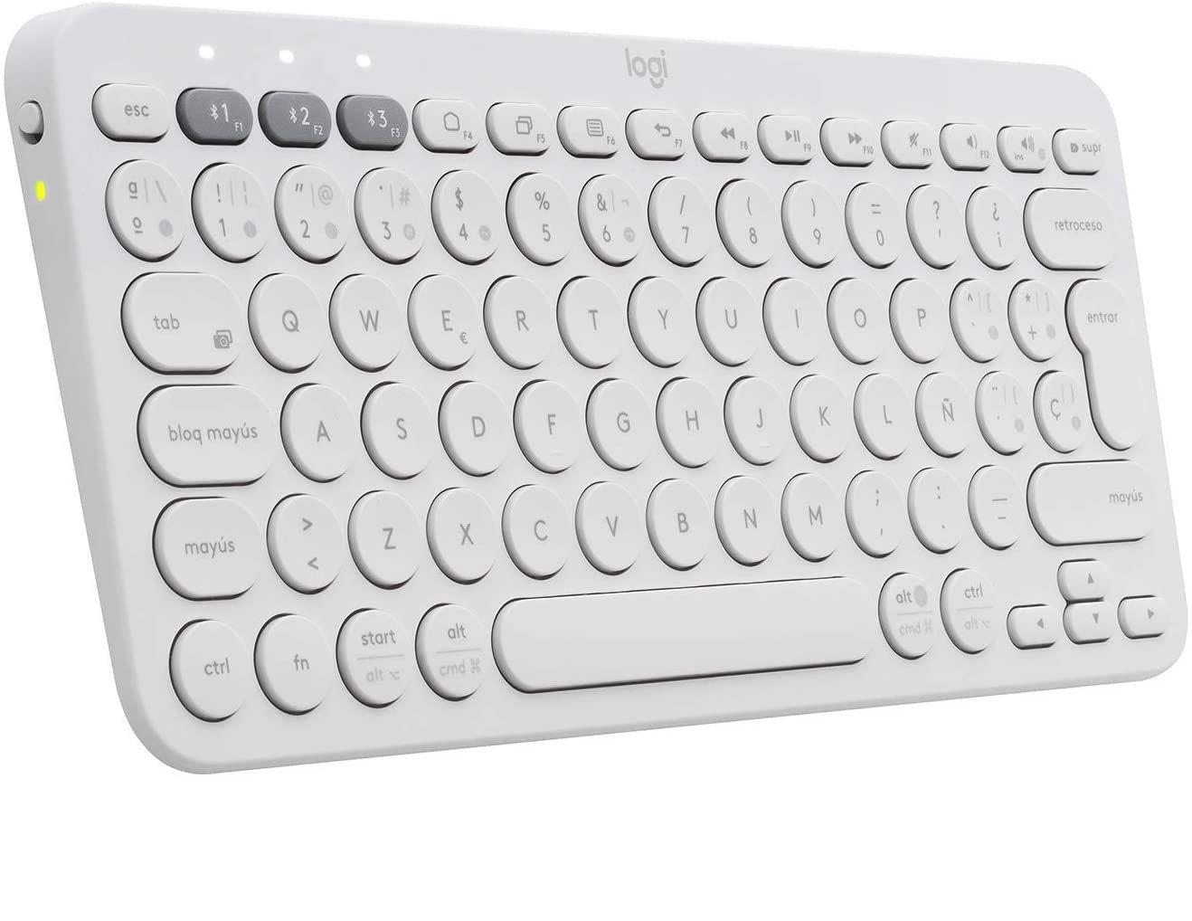 Teclado bluetooth Logitech K380 QWERTY español off-white-0