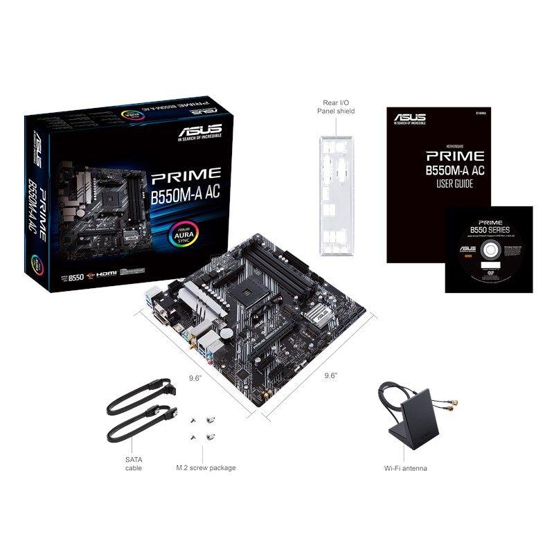 Placa Madre ASUS Prime B550M-A AC MicroATX AMD AM4-5
