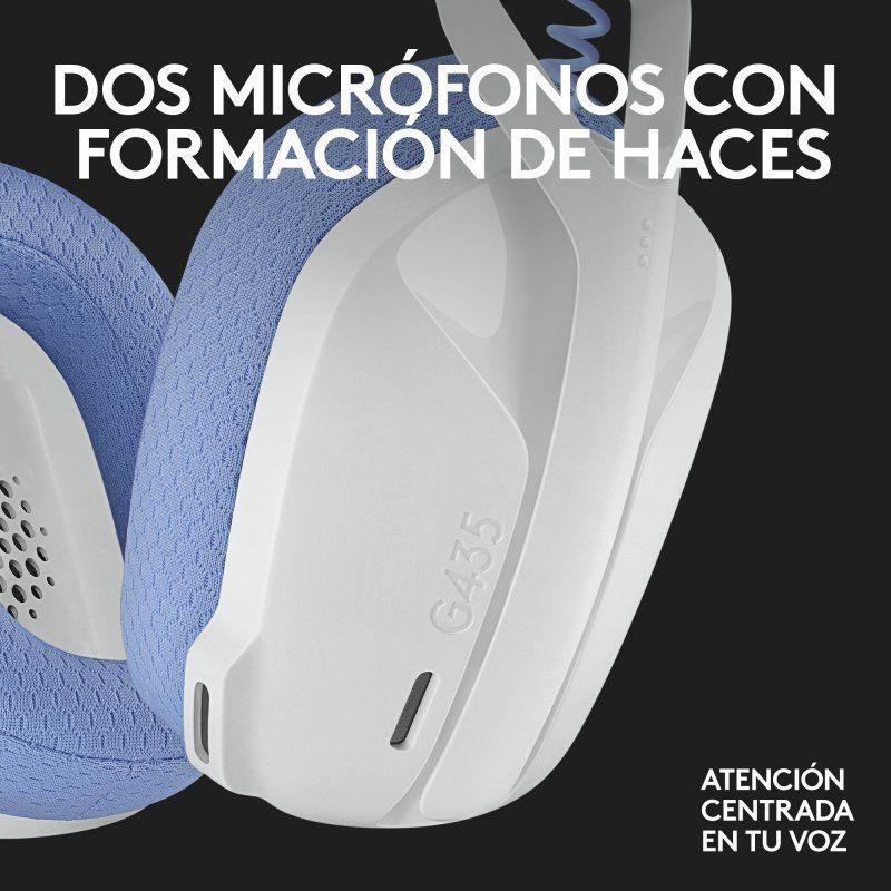 Audifonos Gamer Logitech G435 Inalámbricos Blancos Bluetooth-4