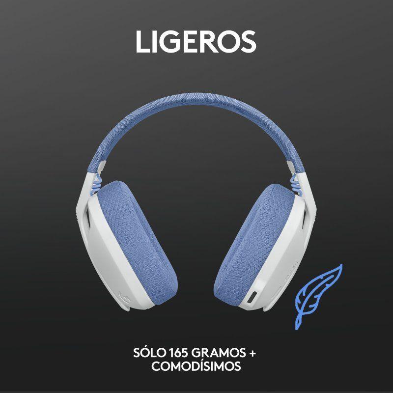 Audifonos Gamer Logitech G435 Inalámbricos Blancos Bluetooth-5