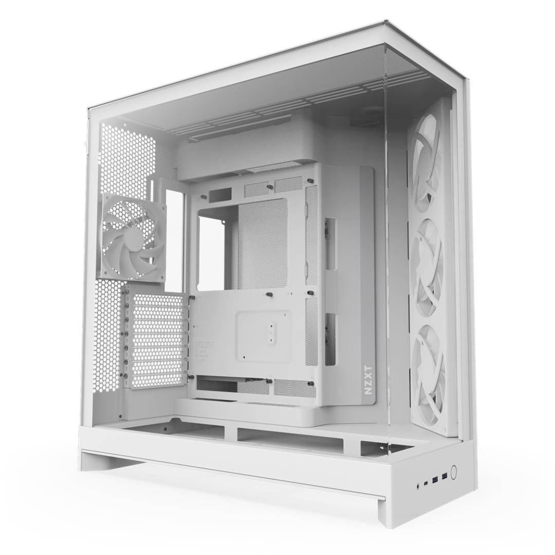 Gabinete NZXT H9 Flow RGB 2025 con Fans RGB y Control White-2