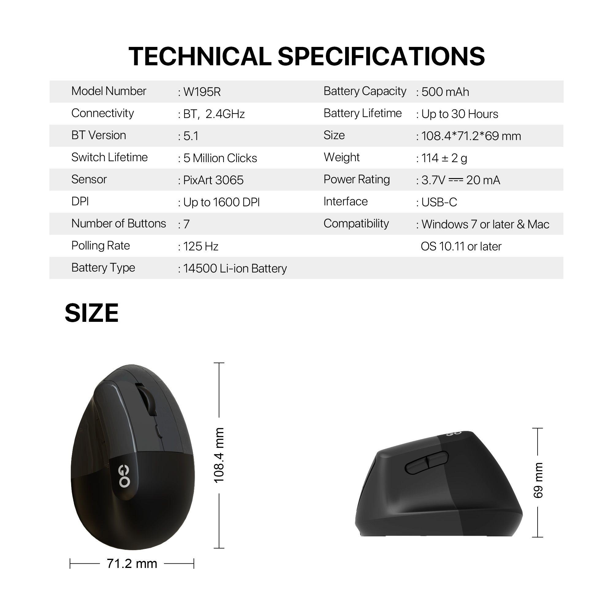 Mouse Fantech W195R GO COMFY White-8
